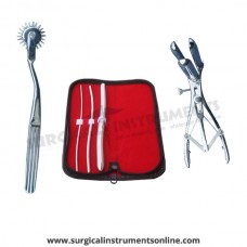 Hegar uterine dilator 3 pieces set,3-4, 5-6, 13-14, wartenberg pinwheel, mathieu speculum